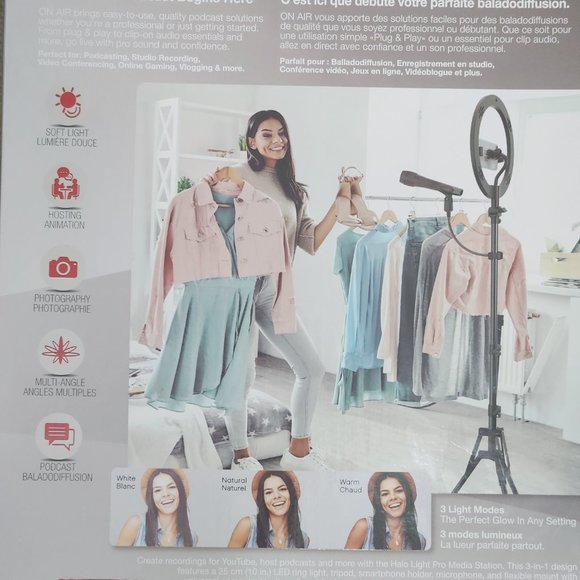 10” led ring light, tripod, smartphone holder, microphone & flexible mount - Picture 3 of 3